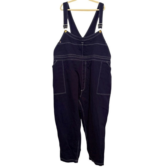 Big Bud Press Overalls Navy Blue White Stitching Plus Size 4X - Picture 1 of 15